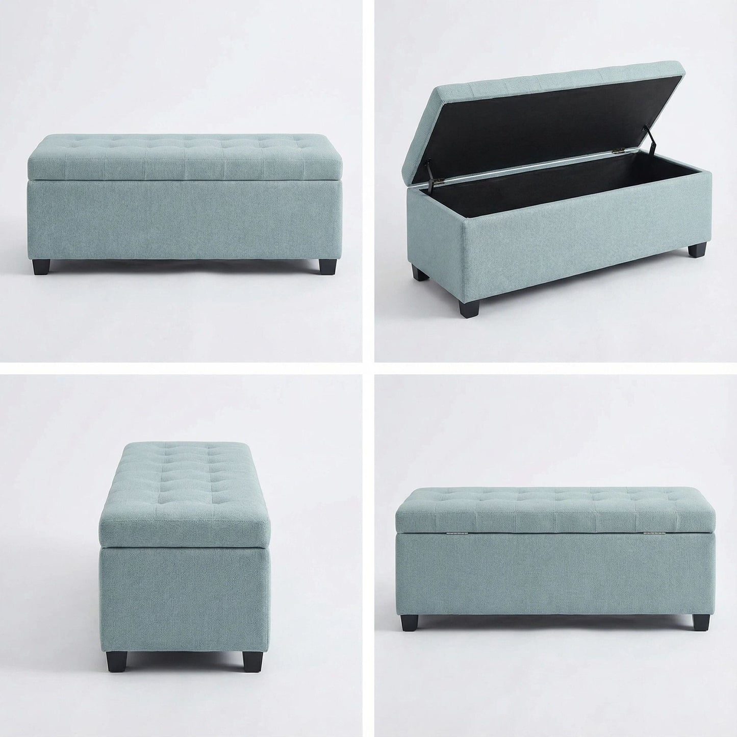 Elegant Tufted Storage Ottoman Bench