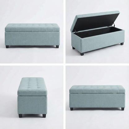 Elegant Tufted Storage Ottoman Bench