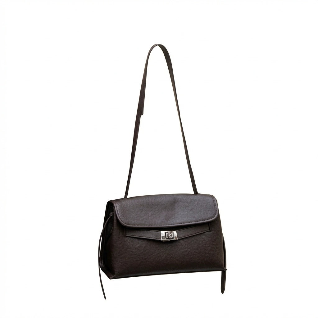 First-layer Vegetable-tanned Cowhide Kelly Bag 2026 New Small Square Bag, Retro Commuter Bag, Large Capacity Crossbody And Shoulder Bag For Women