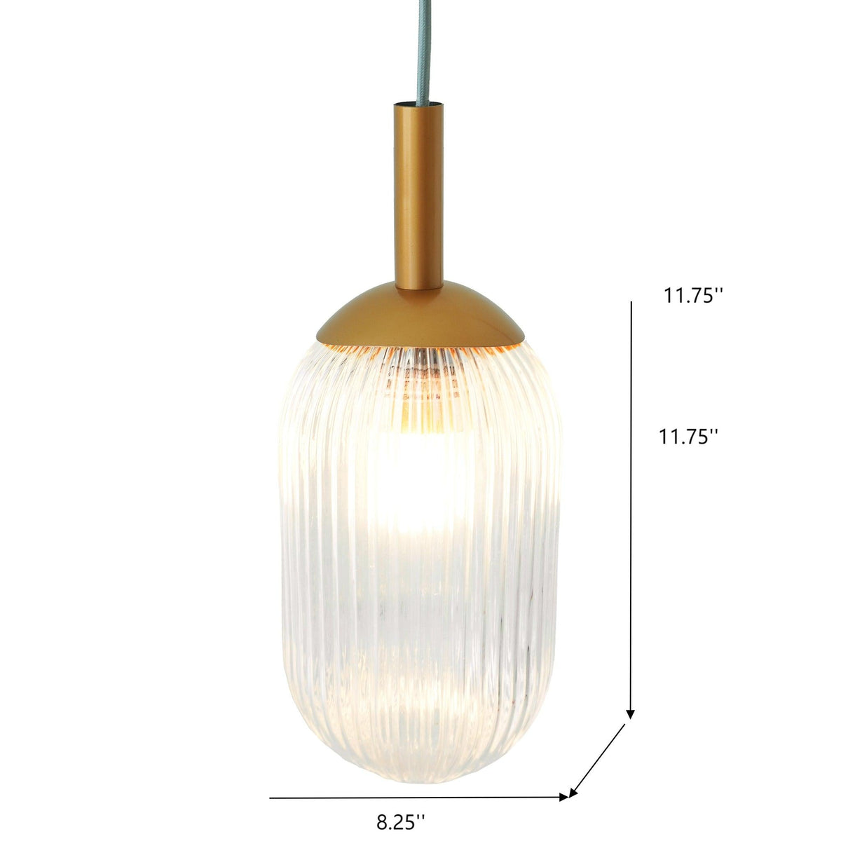 Modern Style Pendant Lamp - Bronze and Clear