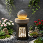 Outdoor Garden Lantern Light with Warm LED Leaf Silhouette
