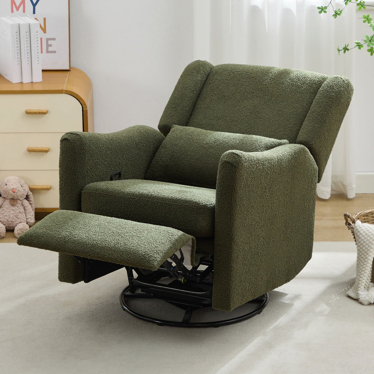 Wide Wingback Swivel Glider Rocker Recliner Chair