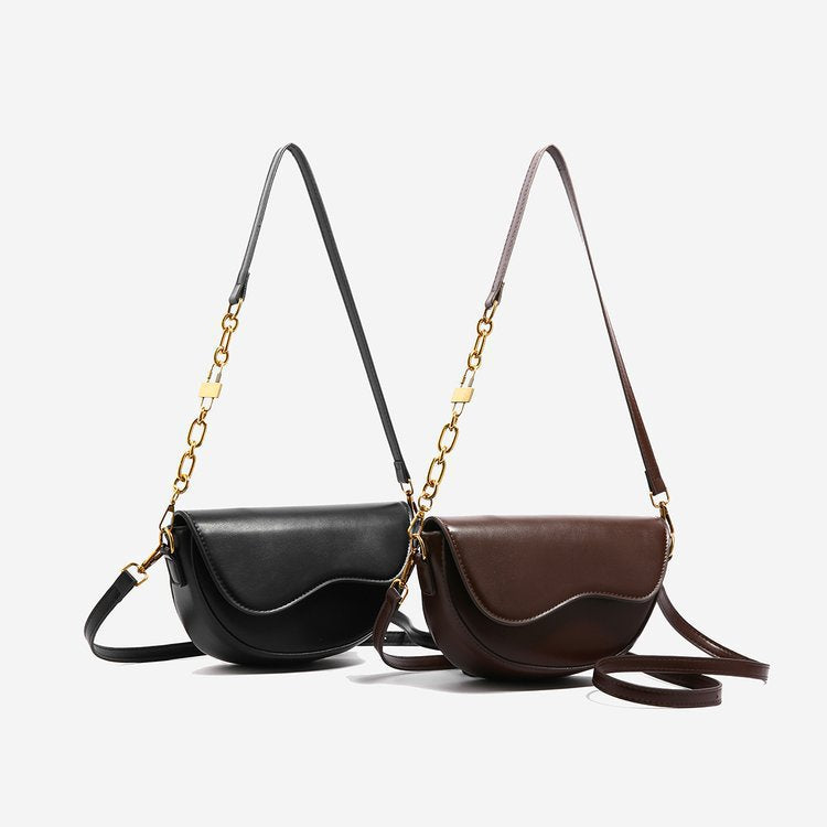 Minimalist Small Square Shoulder Bag Saddle