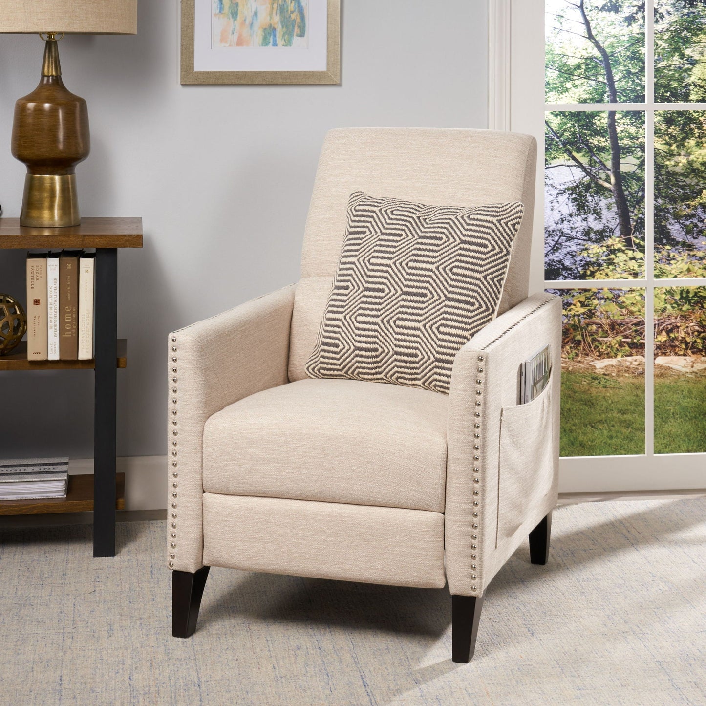 Kiersten Contemporary Fabric Pushback Recliner