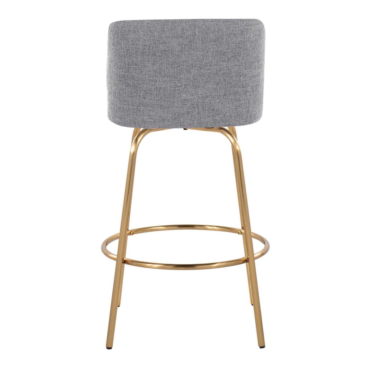 Toriano - Contemporary, Fixed Height Counter Stool With Swivel With Round Footrest (Set of 2)