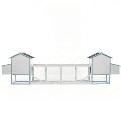 Large Wooden Chicken Coop with Double Nesting Boxes