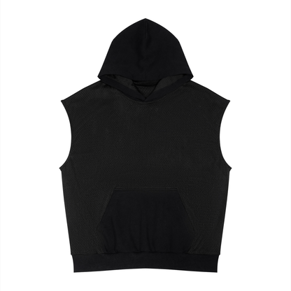 Loki & Ivy Unisex Panel Mesh Sleeveless Hoodie