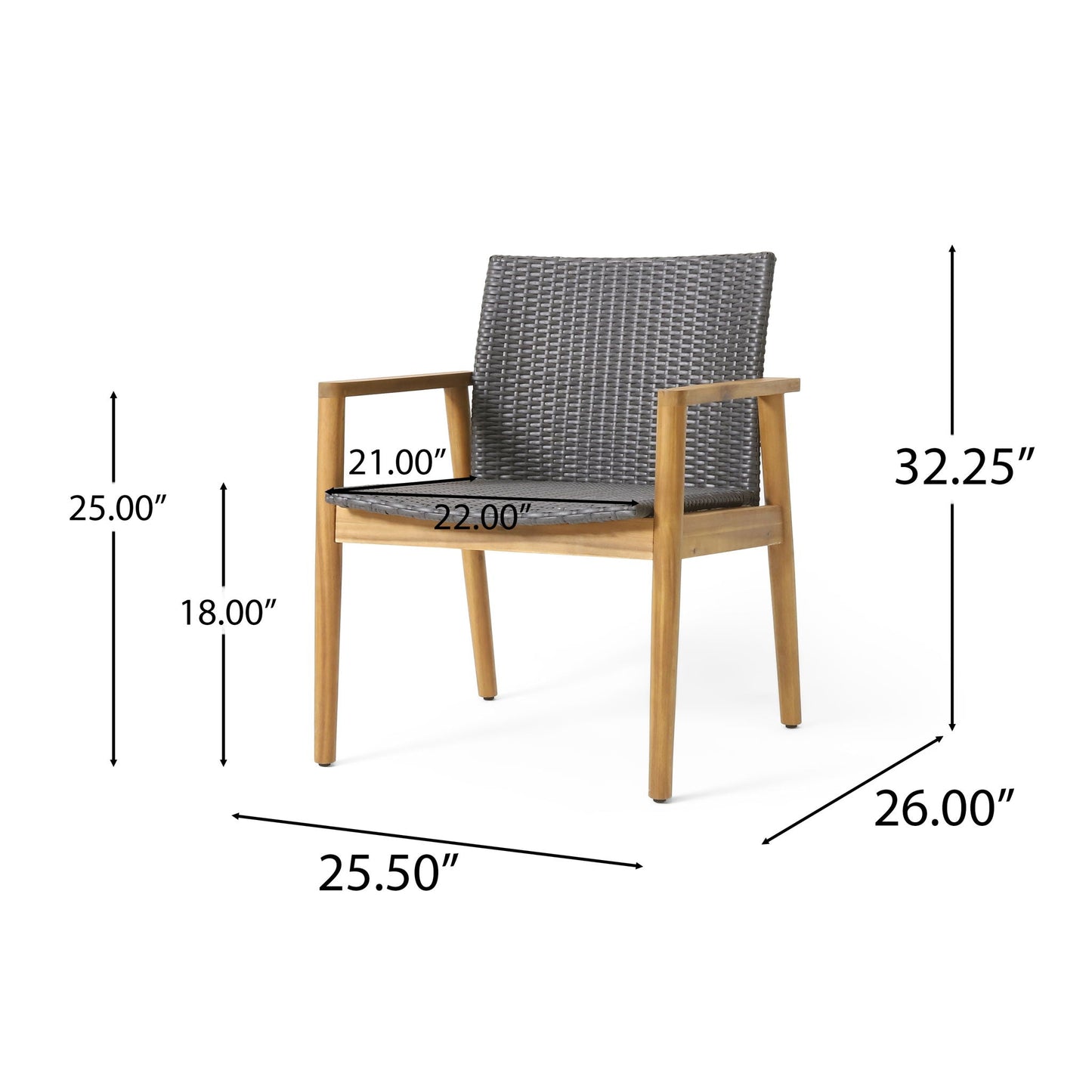 Tranquilize Outdoor Wooden Club Chair Set of 2 - Light Brown