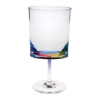 Halo Leadingware Oval Plastic Wine Glasses (Set of 4), Unbreakable Bpa Free Acrylic, 12Oz - Clear