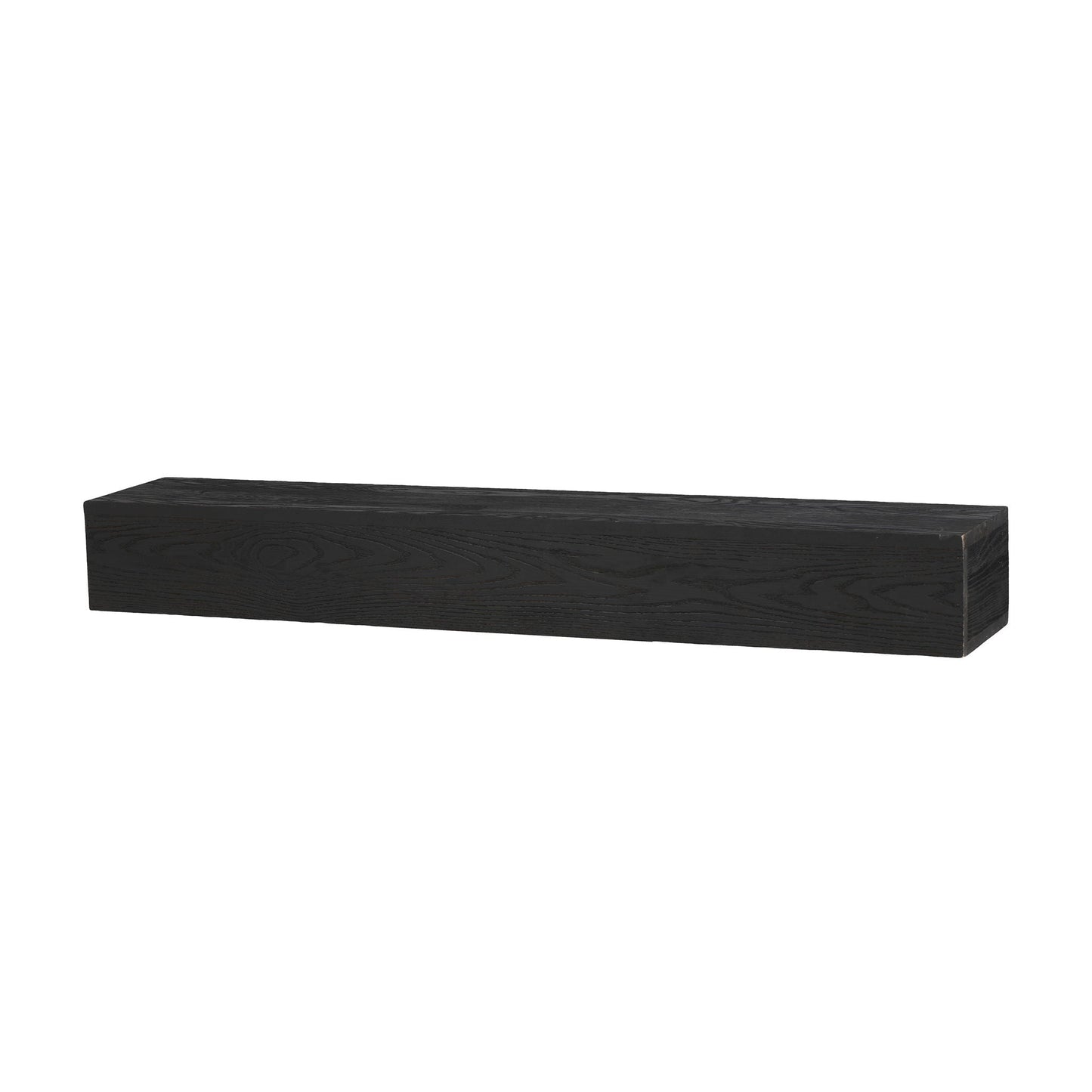 48'' Embossed Fireplace Mante, Wall Mounted Floating Shelf - Black