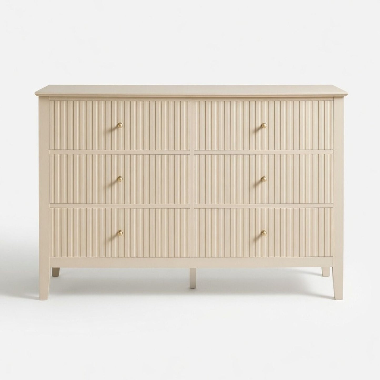Modern 6 Drawer Fluted Dresser