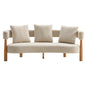 Luxe 76.5 in. Curved 3-Seater Modern Upholstered Boucle Sofa, Sesame