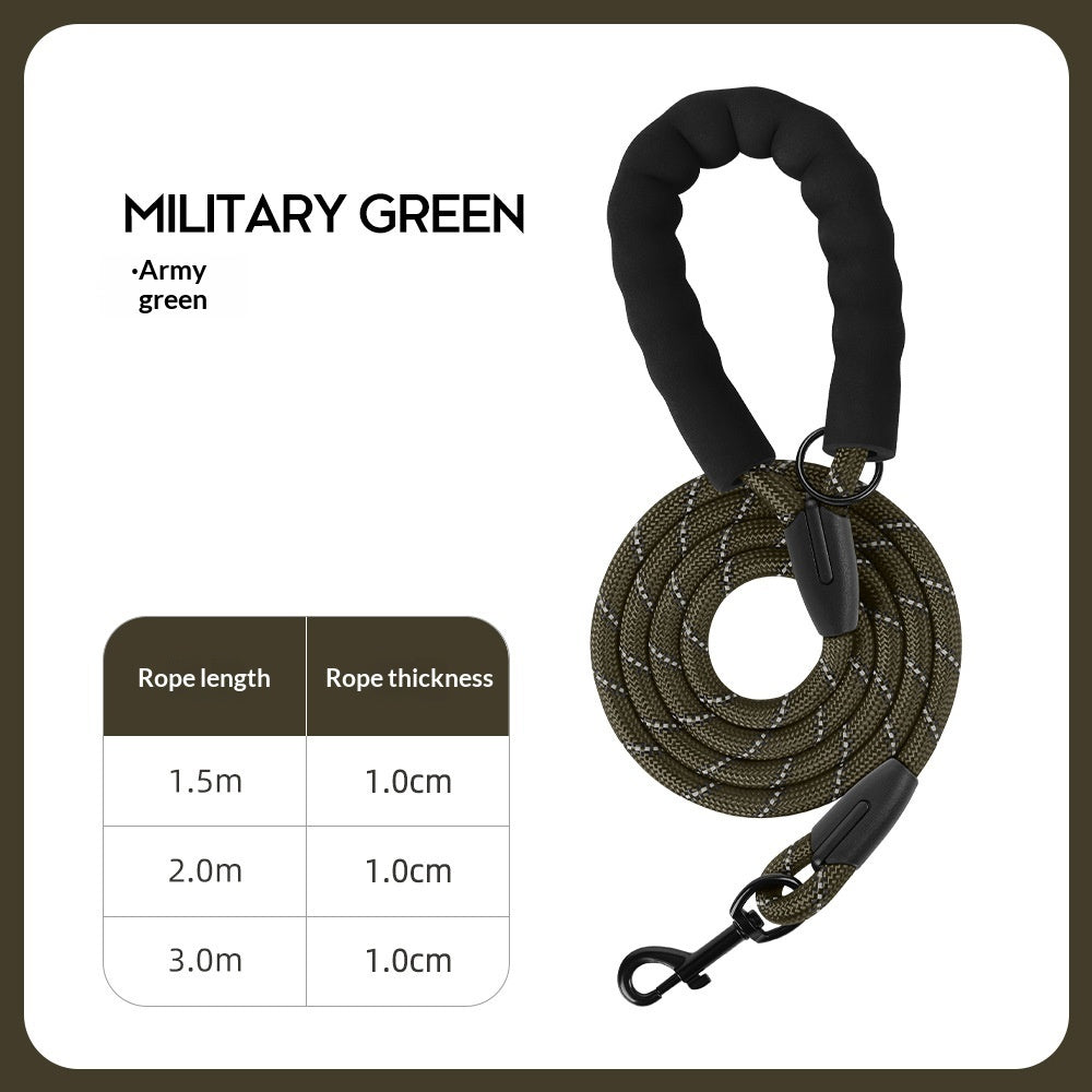 Thickened Reflective Dog Leash - Durable Nylon Pet Walking Lead for Medium Large Dogs