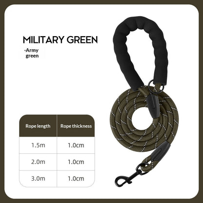 Thickened Reflective Dog Leash - Durable Nylon Pet Walking Lead for Medium Large Dogs