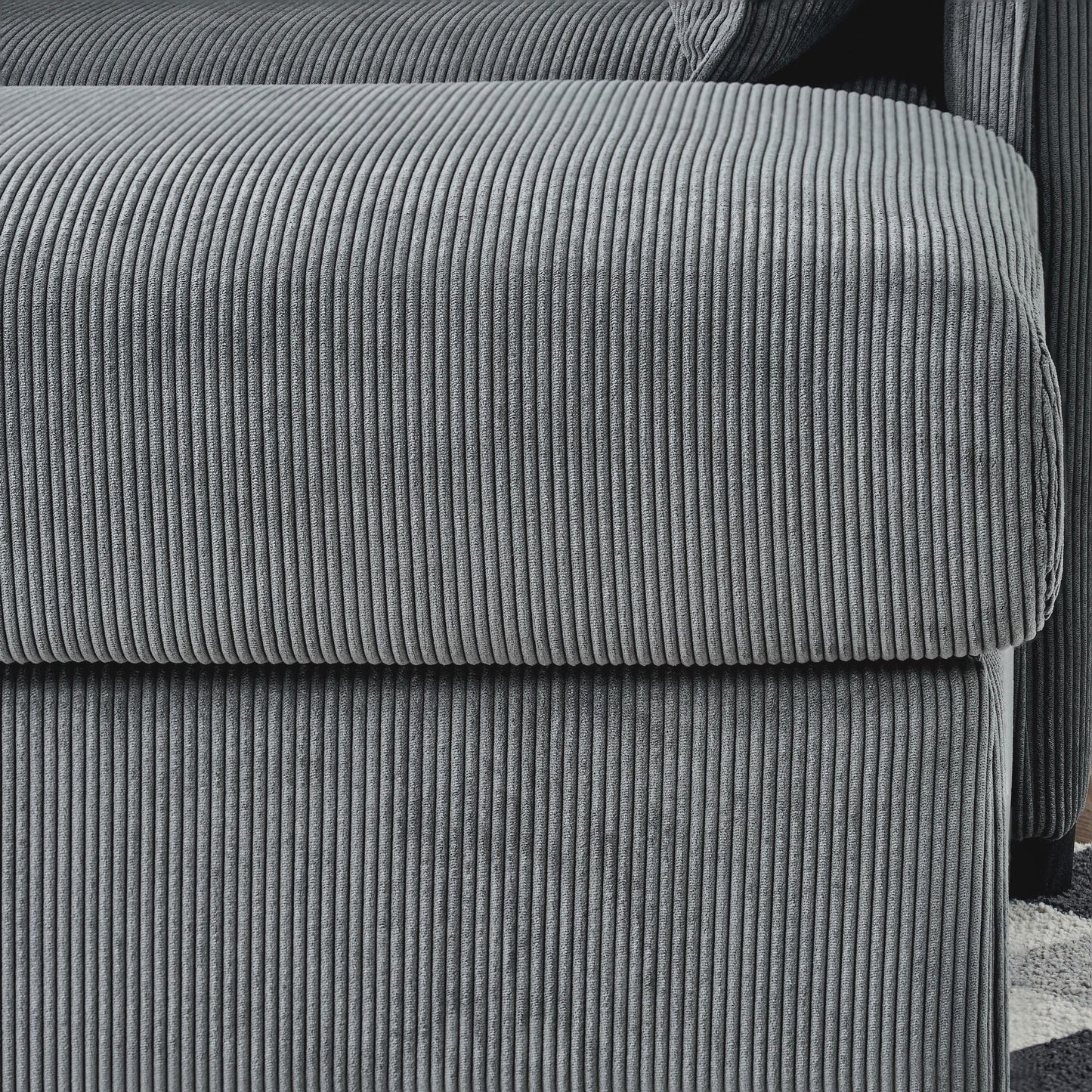 Comfy Oversized Chaise Lounge Chair With Ottoman And Storage