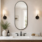 Black PVC Frame Mirror 18X40 Inch