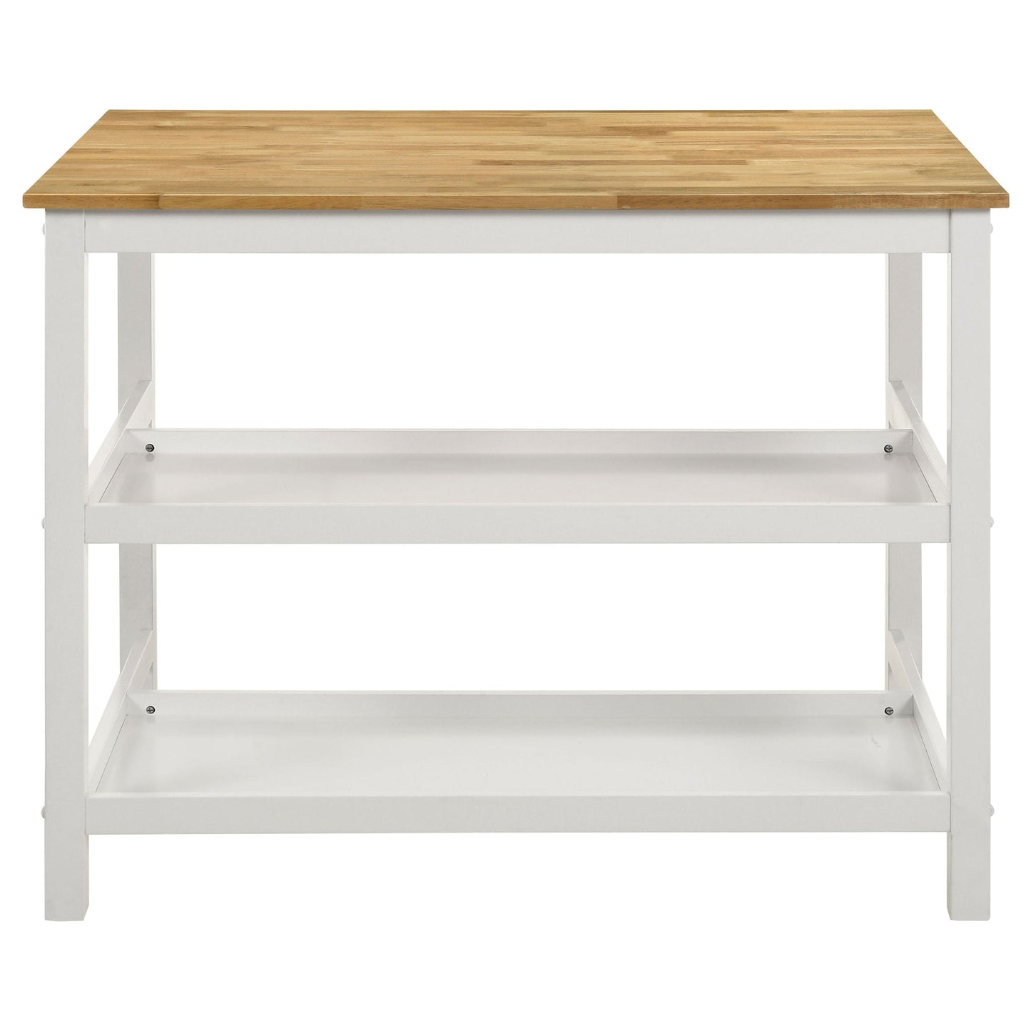 Cowichan - Kitchen Island Counter Table With Pot Rack - White