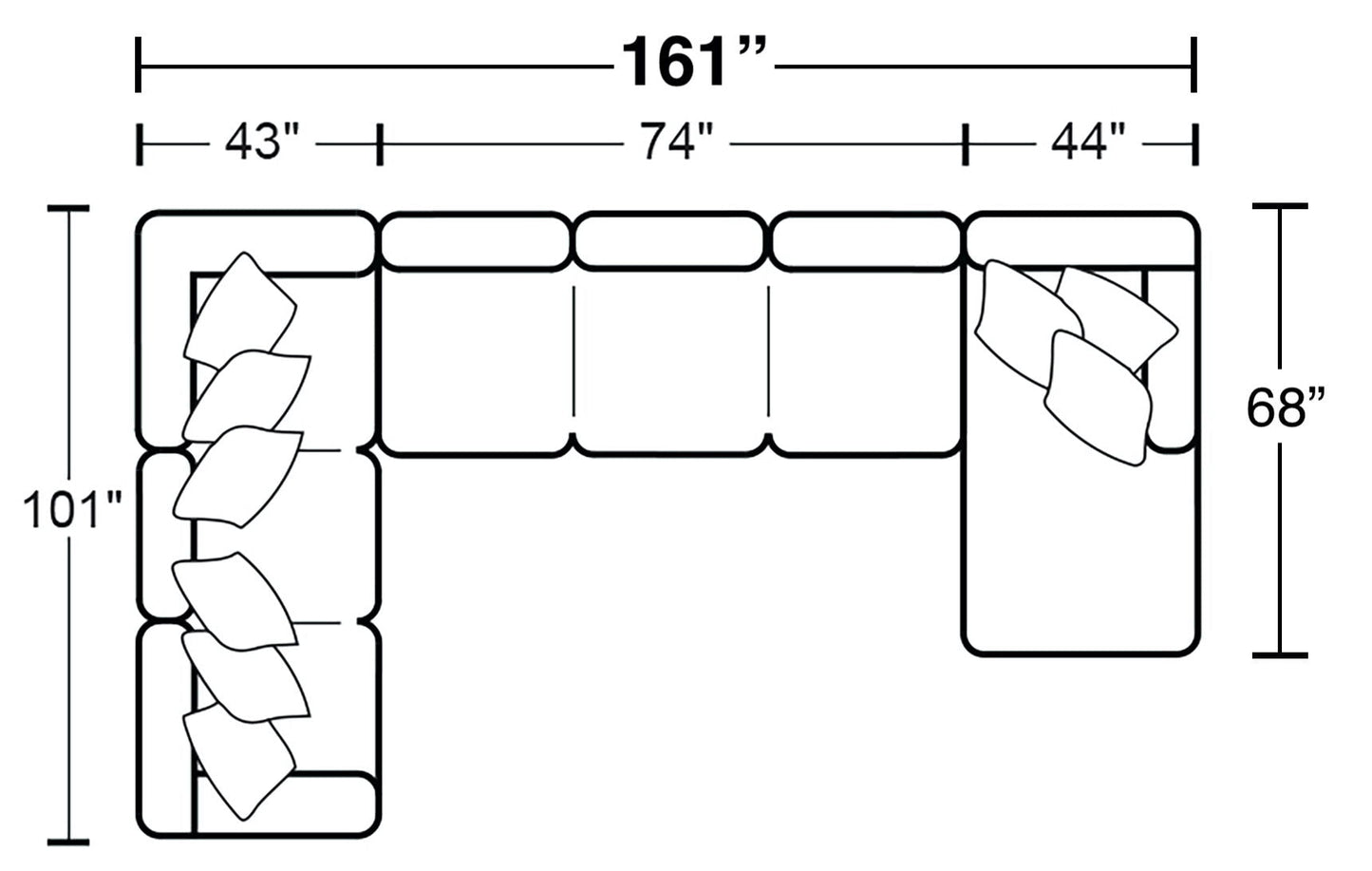 Glacier - Sectional With Included Accent Pillows