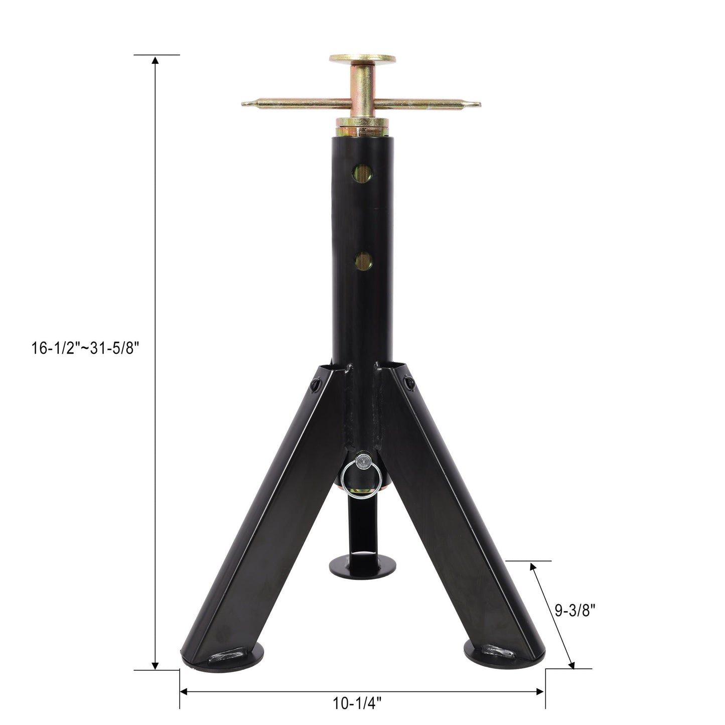 RV Adjustable Telescoping Stabilizer Jack Stand Supports 16" to 30" (Set of 2) - Black