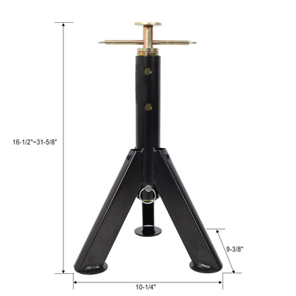 RV Adjustable Telescoping Stabilizer Jack Stand Supports 16" to 30" (Set of 2) - Black