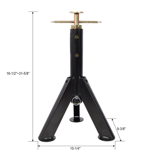 RV Adjustable Telescoping Stabilizer Jack Stand Supports 16" to 30" (Set of 2) - Black