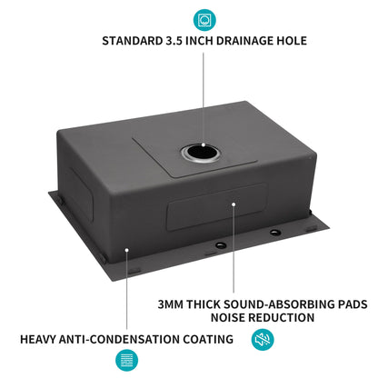 Topmount Kitchen Sink 16 Gauge, Single Bowl