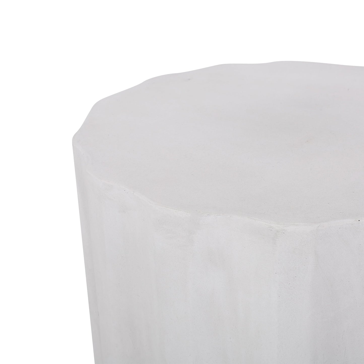 Outdoor Lightweight Concrete Side Table, Antique White