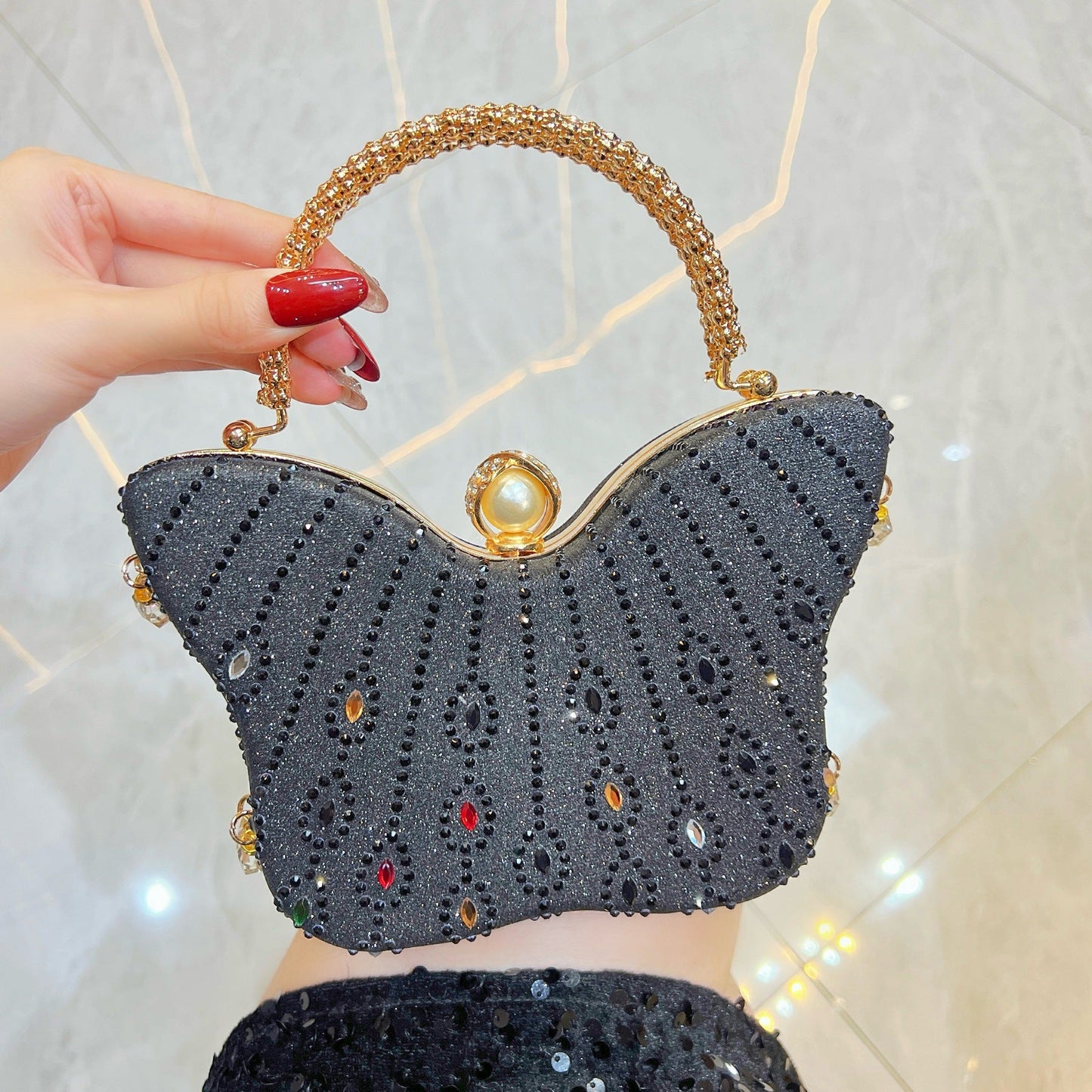 Exquisite Butterfly-shaped Handbag Crossbody And Shoulder Bag