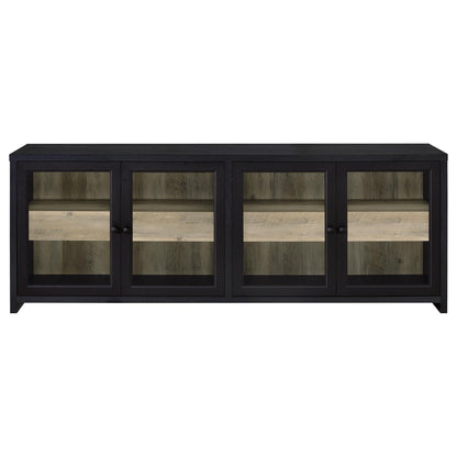 Denison 3-piece Entertainment Center 79-inch TV Stand Black