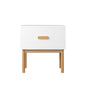 Nightstand With Drawer, Minimalist Bedside Table With Handle For Bedroom - White
