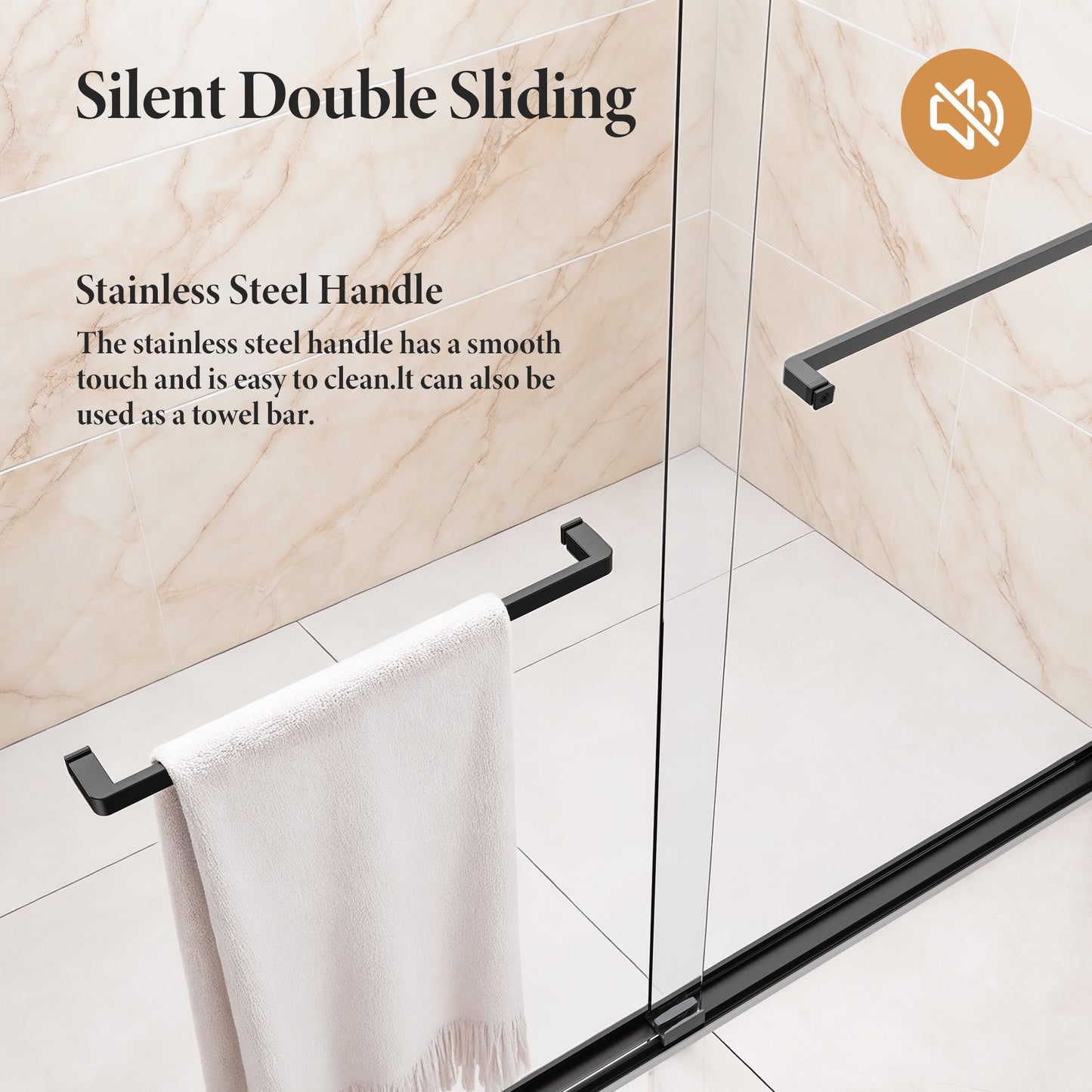 50-54W x 70H Semi-Frameless Double Sliding Shower Door