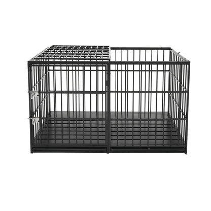 Extra Large Heavy Duty Dog Crate With Removable Pans For Dogs - Black