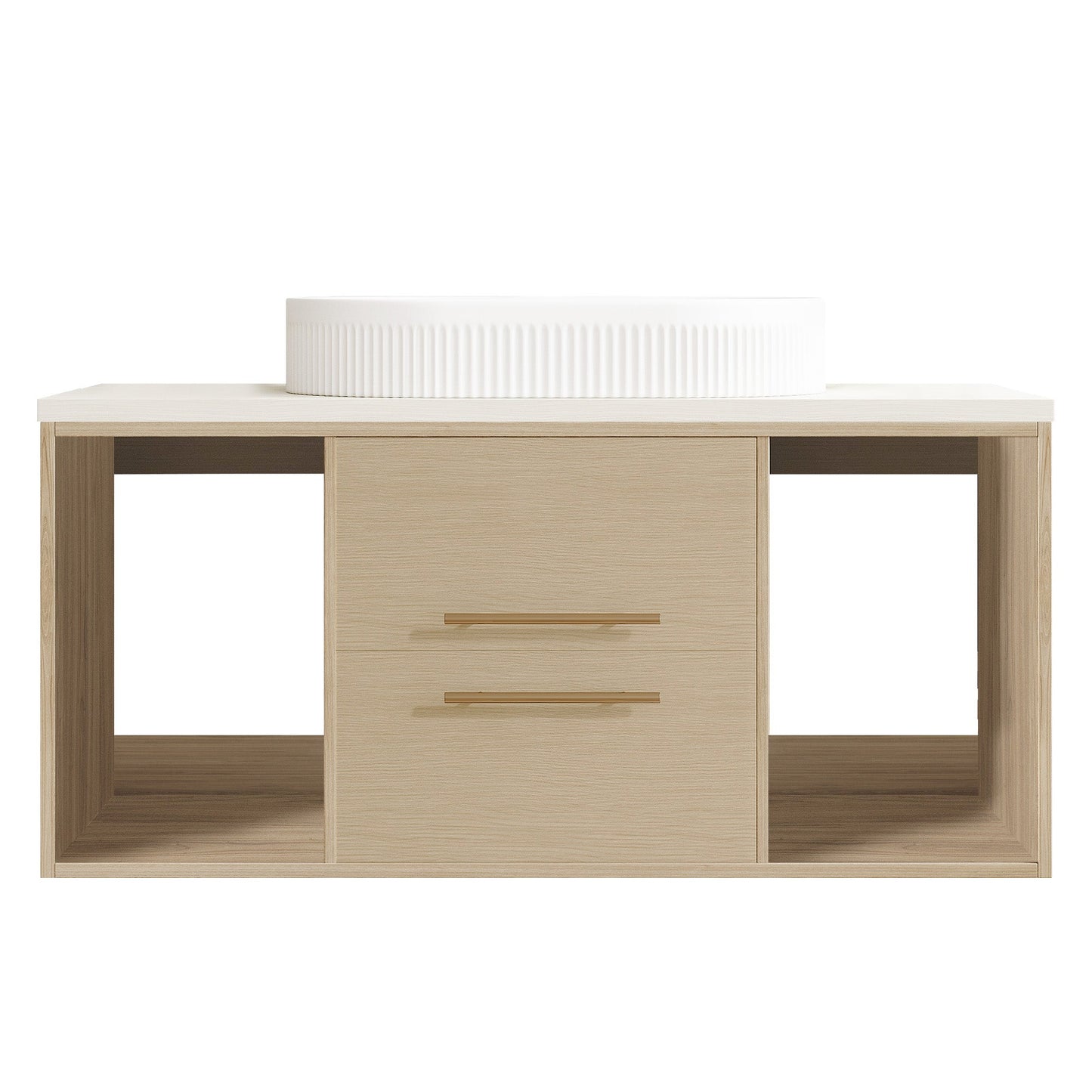 Modern 39.3 Wall-Mounted Bathroom Vanity with Ceramic Sink