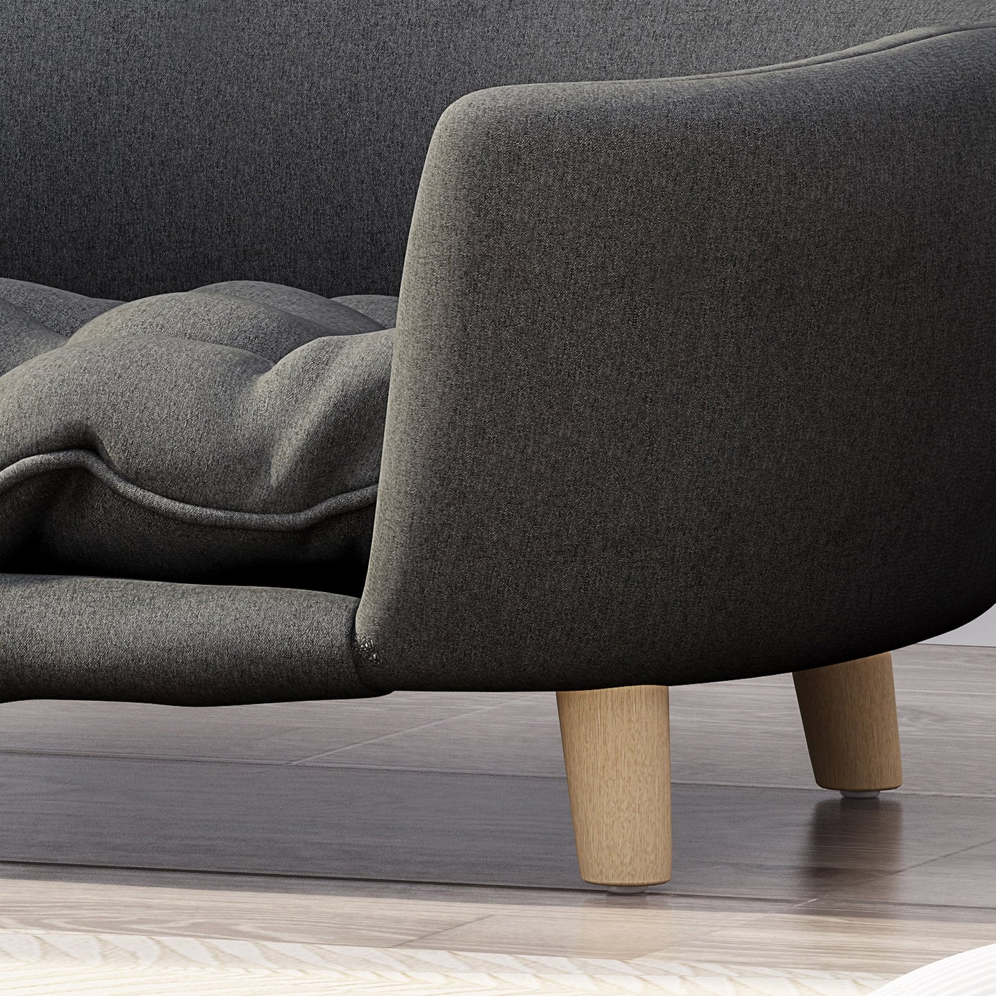 Elevated Dog Bed Frame for Small Dogs with Rubber Wood Legs
