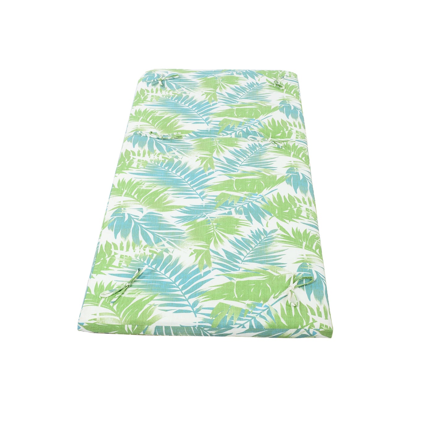 2" Thick Floral Chaise Lounge Cushion in Leaf Coconut