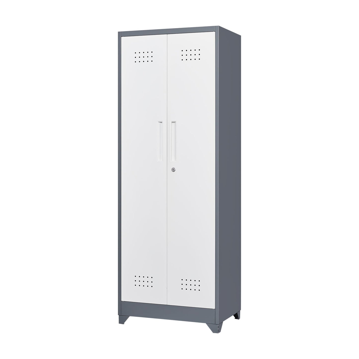 Lockers With Locking Doors, Adjustable Shelves, High Broom Tool Storage Cabinet