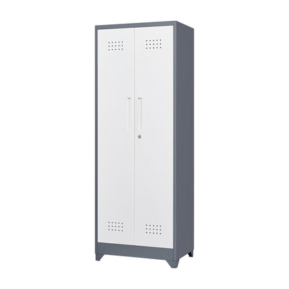Lockers With Locking Doors, Adjustable Shelves, High Broom Tool Storage Cabinet