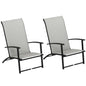 Outsunny Folding Patio Chairs Set of 2, Portable Outdoor Dining Chairs with High Back, Armrests