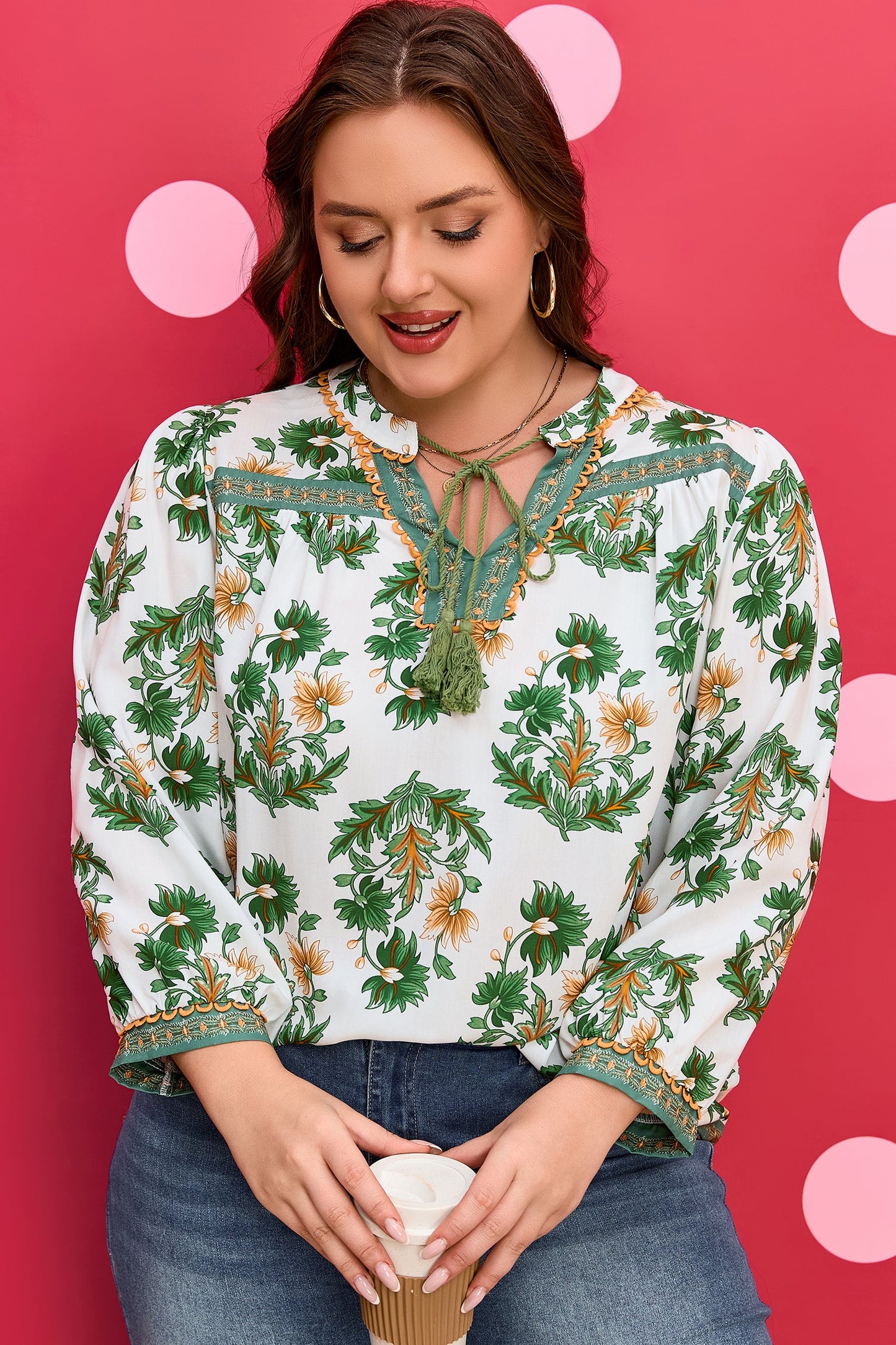 Kira 3 4 Sleeve PLUS Blouse