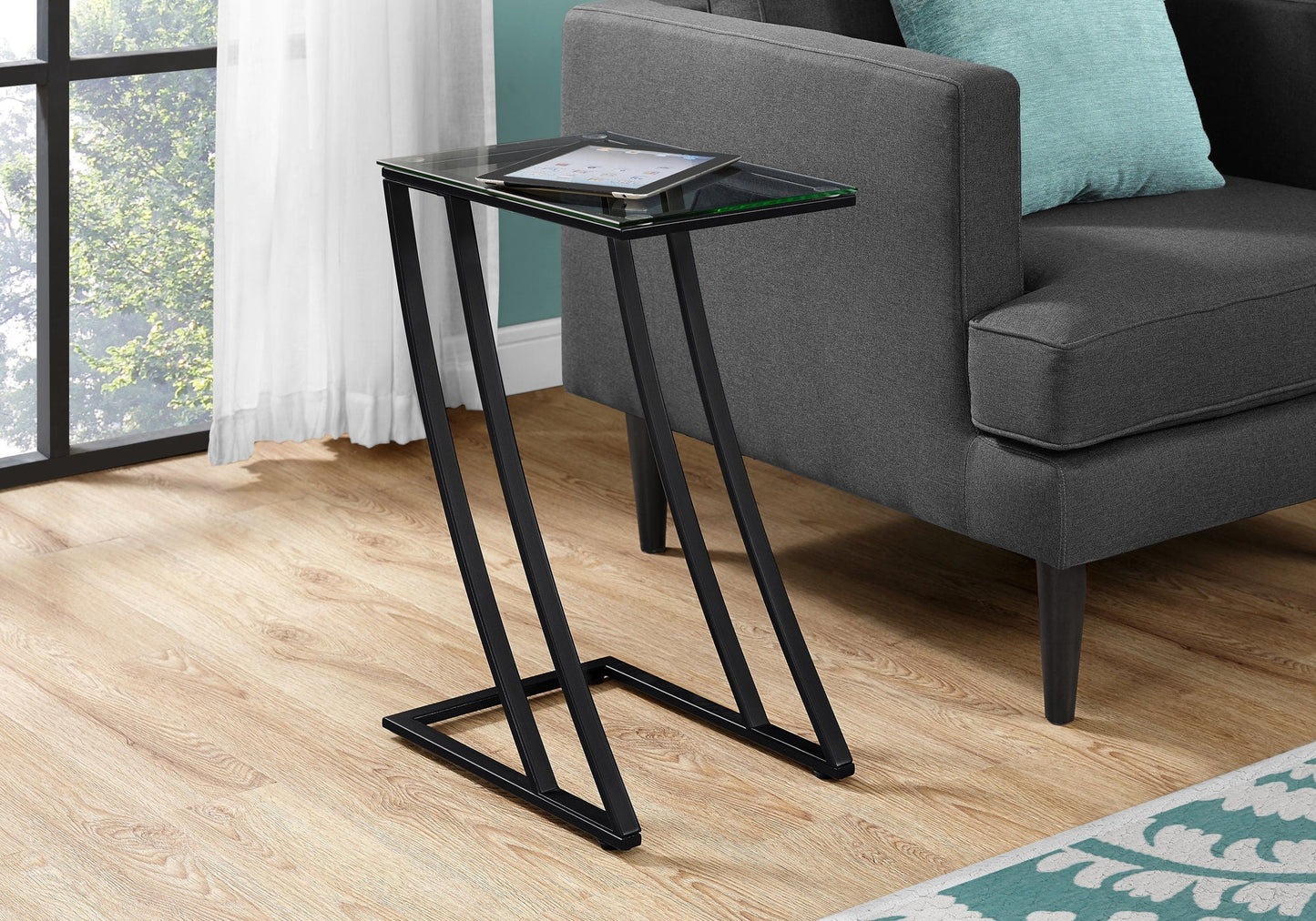 Accent Table C-Shaped with Sturdy Construction