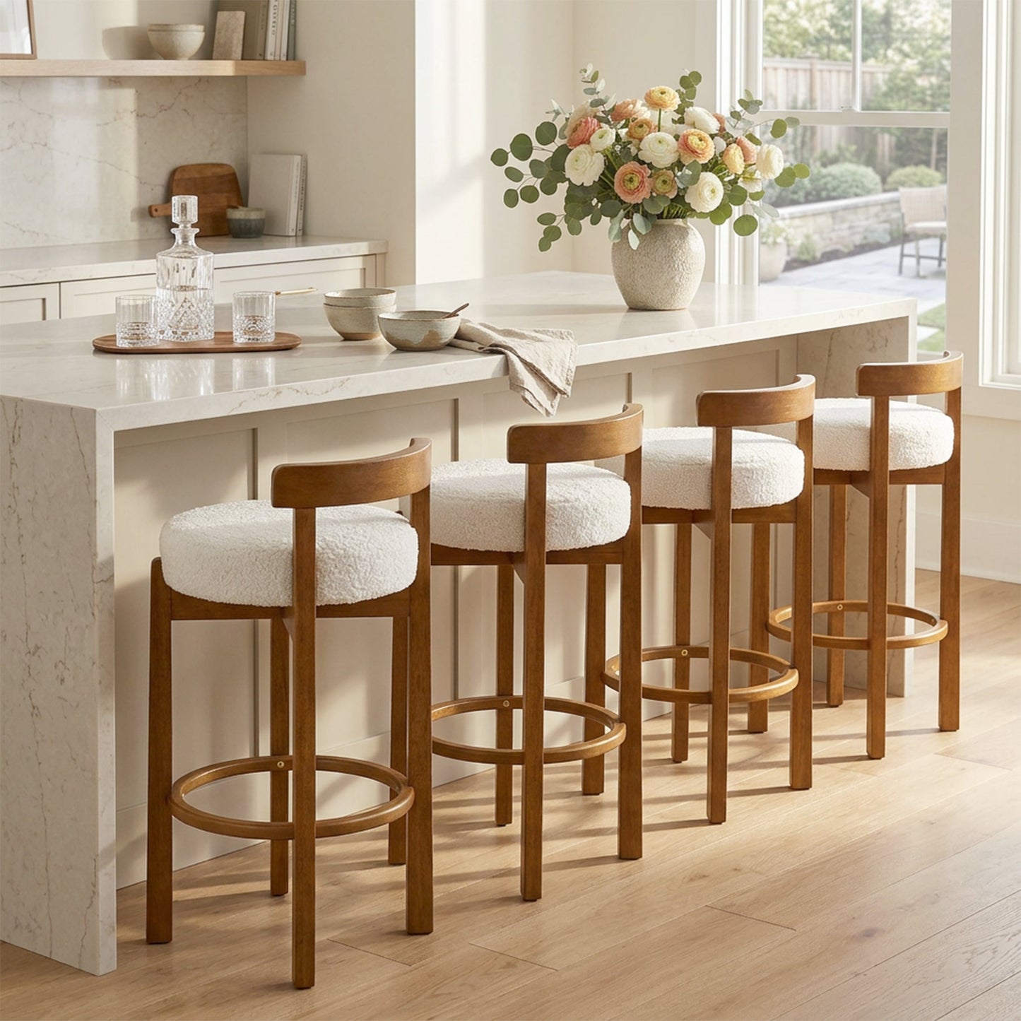 Elise Indoor Wooden Low Back Barstool