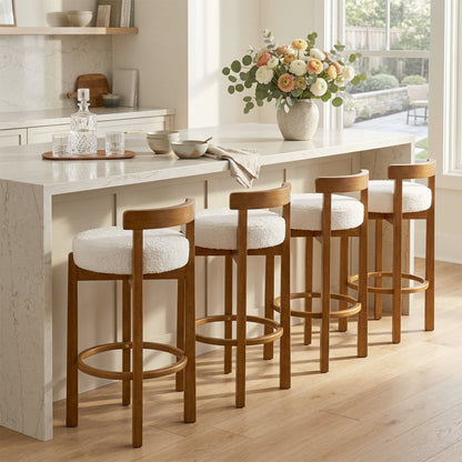 Elise Indoor Wooden Low Back Barstool