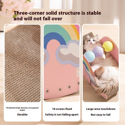 Toy Rainbow Cat Scratch Board Wear-resistant