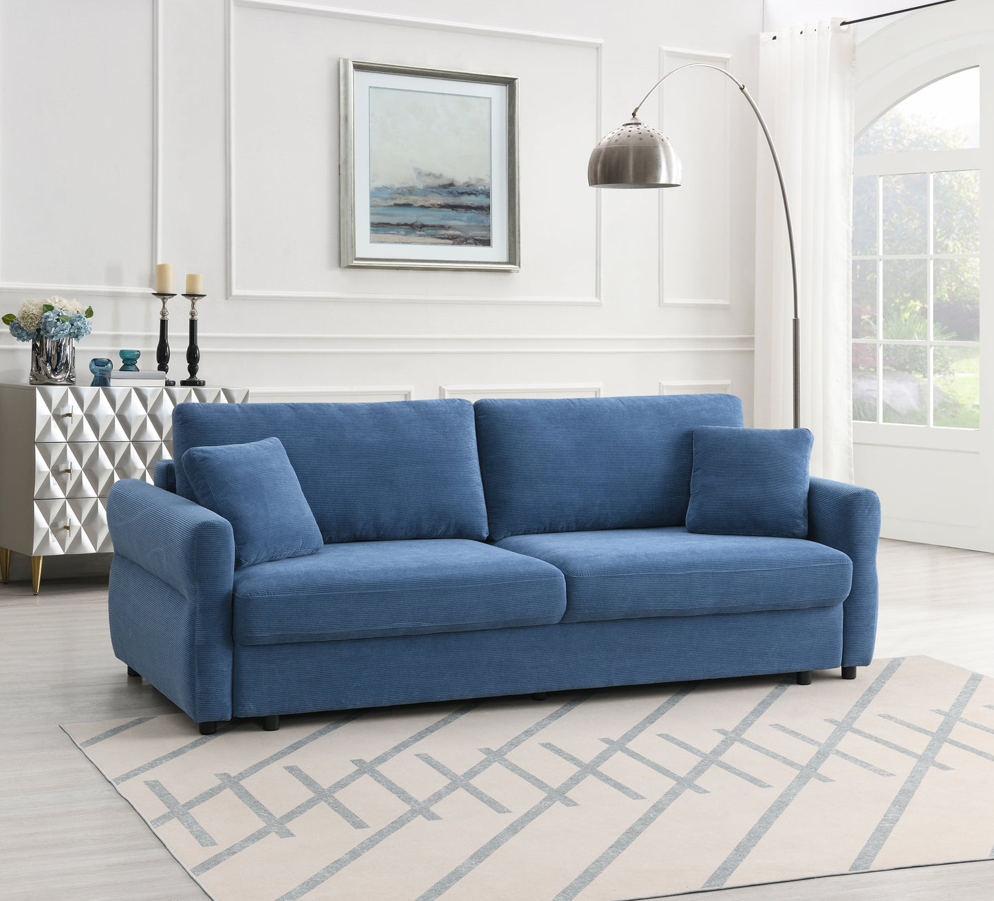 Haran Fabric Pull-Out Sleeper with Storage