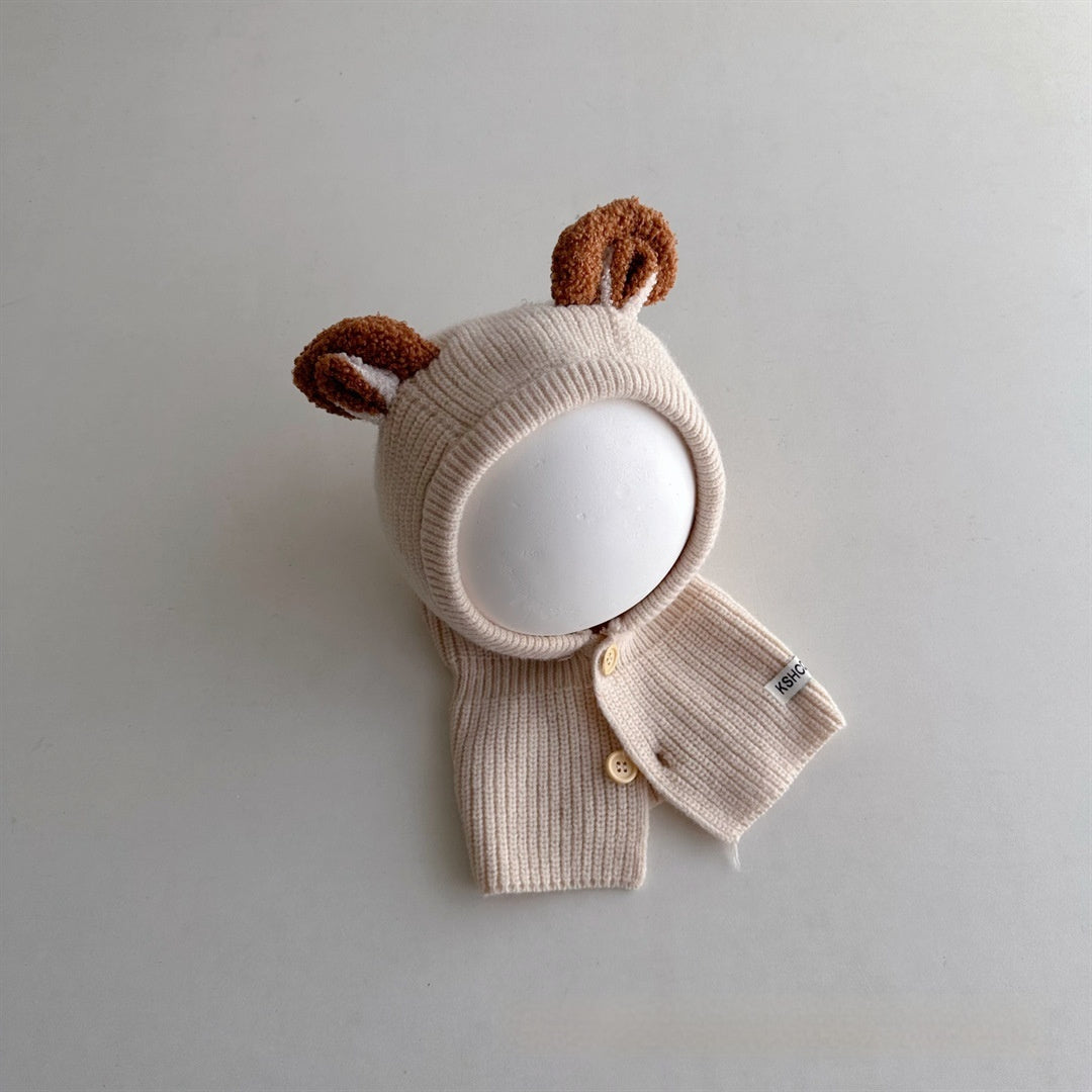 Children's Hat Scarf Integrated Winter Ins