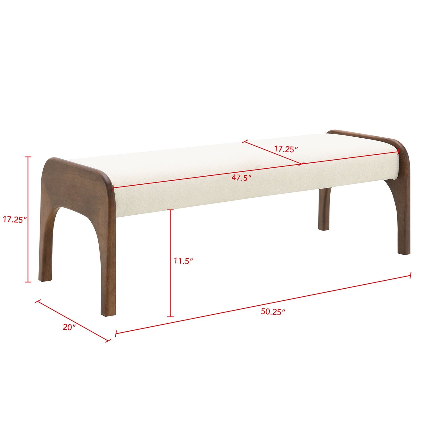 Modern Upholstered Long Bench For Kitchen