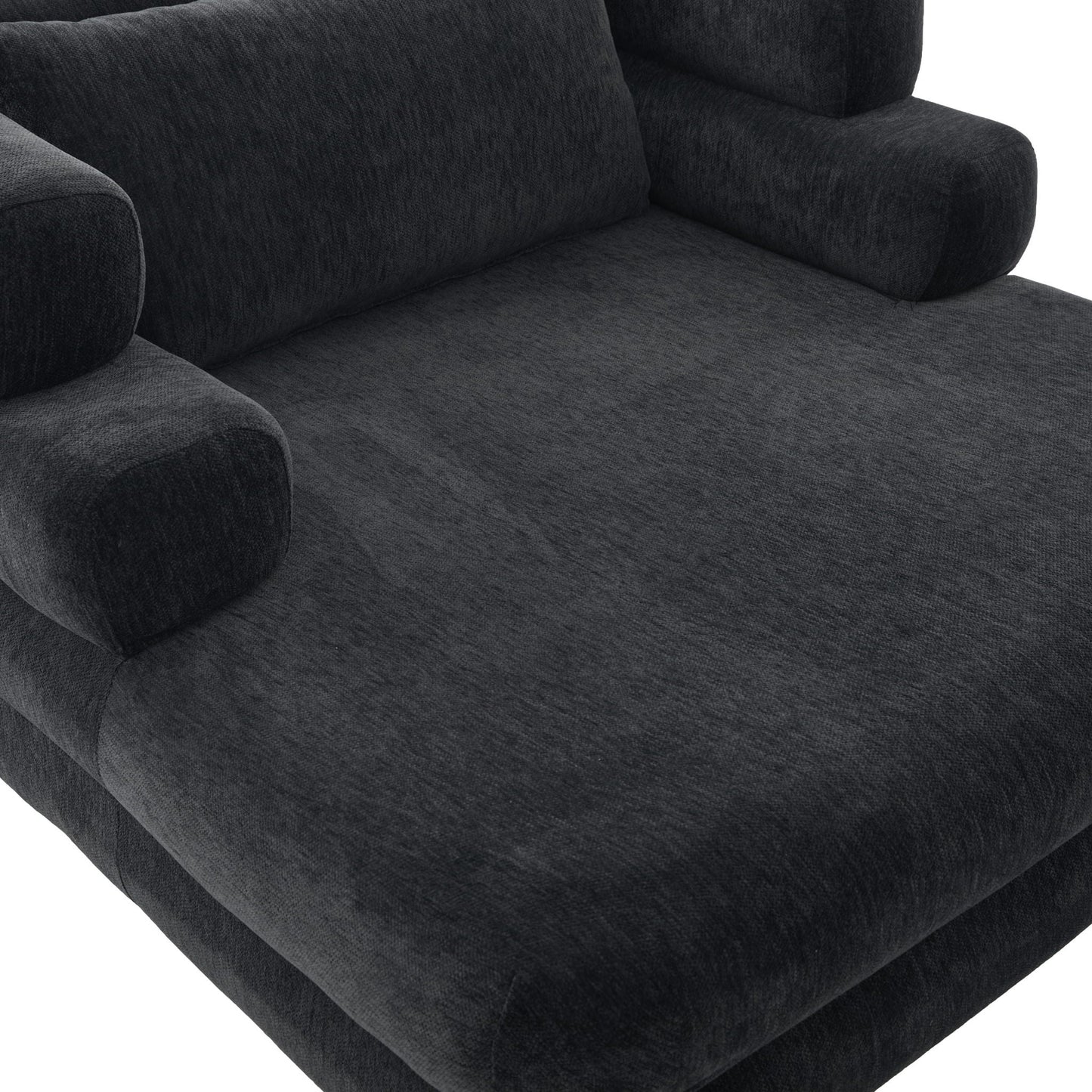 Oversized Chaise Lounge Sofa Bed with Deep Seat and Layered Armrests
