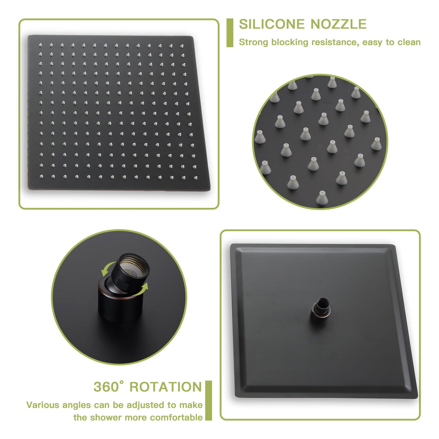 Modern Shower System With Waterfall Tub Spout, 12" Ceiling Mount Square Shower