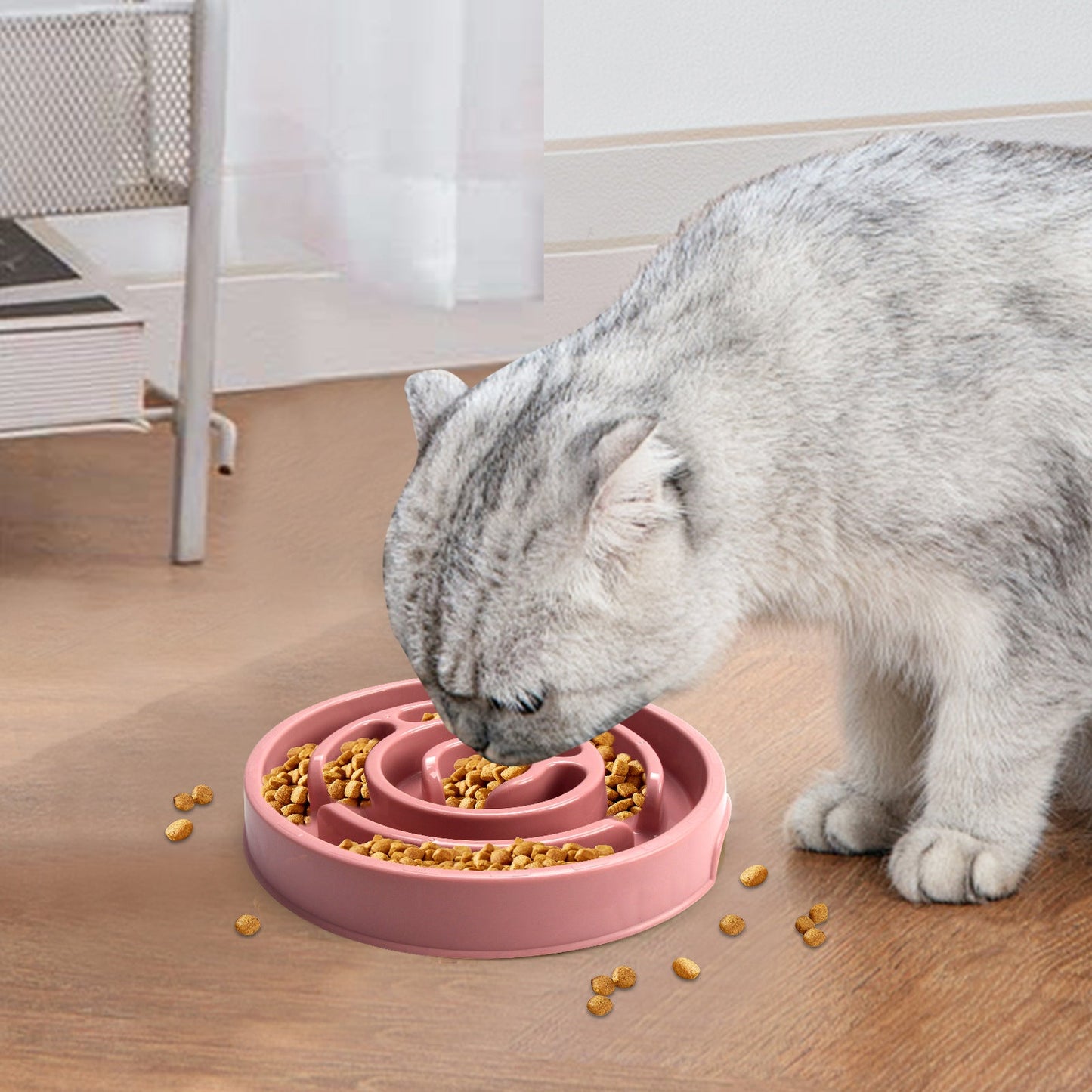 New Pet Bowl Slow Feeding Bowl Anti-choke Slow Food Bowl PP Material Neck Protection