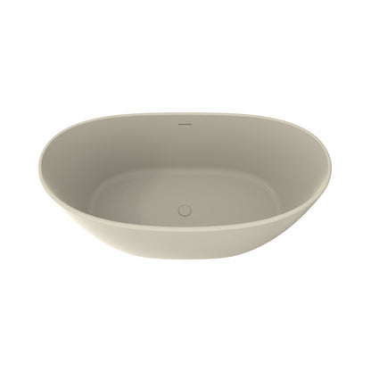 61 Inch Freestanding Solid Surface Soaking Bathtub